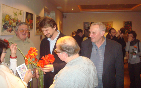 The visitors of the art exhibition