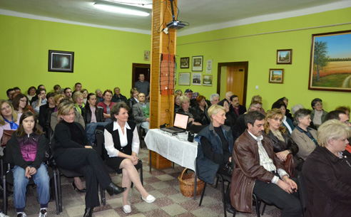 Numerous audience  gathered in chambers of the association “Harmony” 